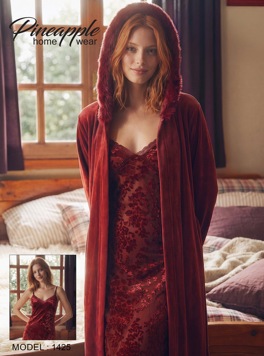 ROBE FLUFFY VEVET FULLY LINED NIGHTDRESS TULL VELVET