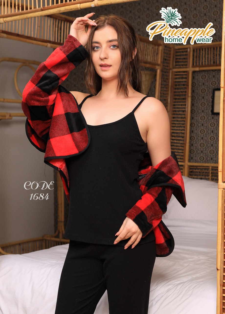Women's Black Cami & Buffalo Plaid Pajama Set