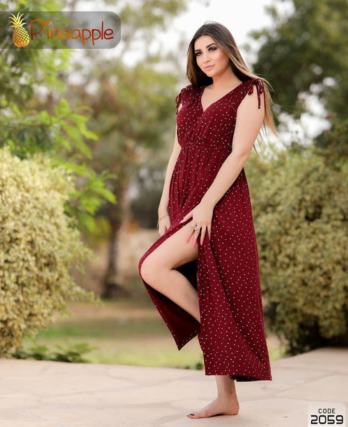 Red Polka Dot Casual Dress