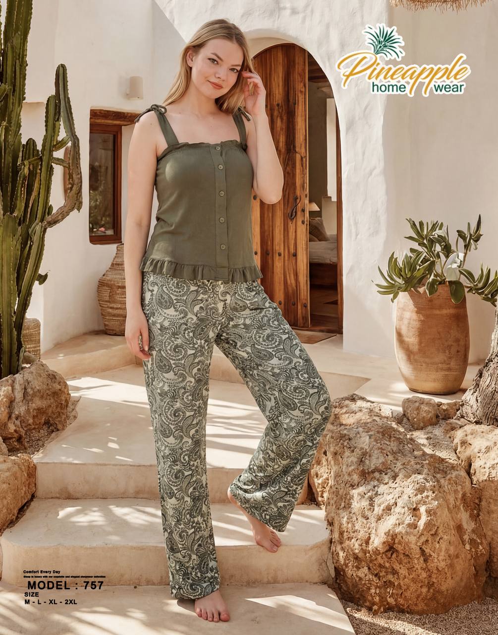 Casual Patterned Home Wear Set