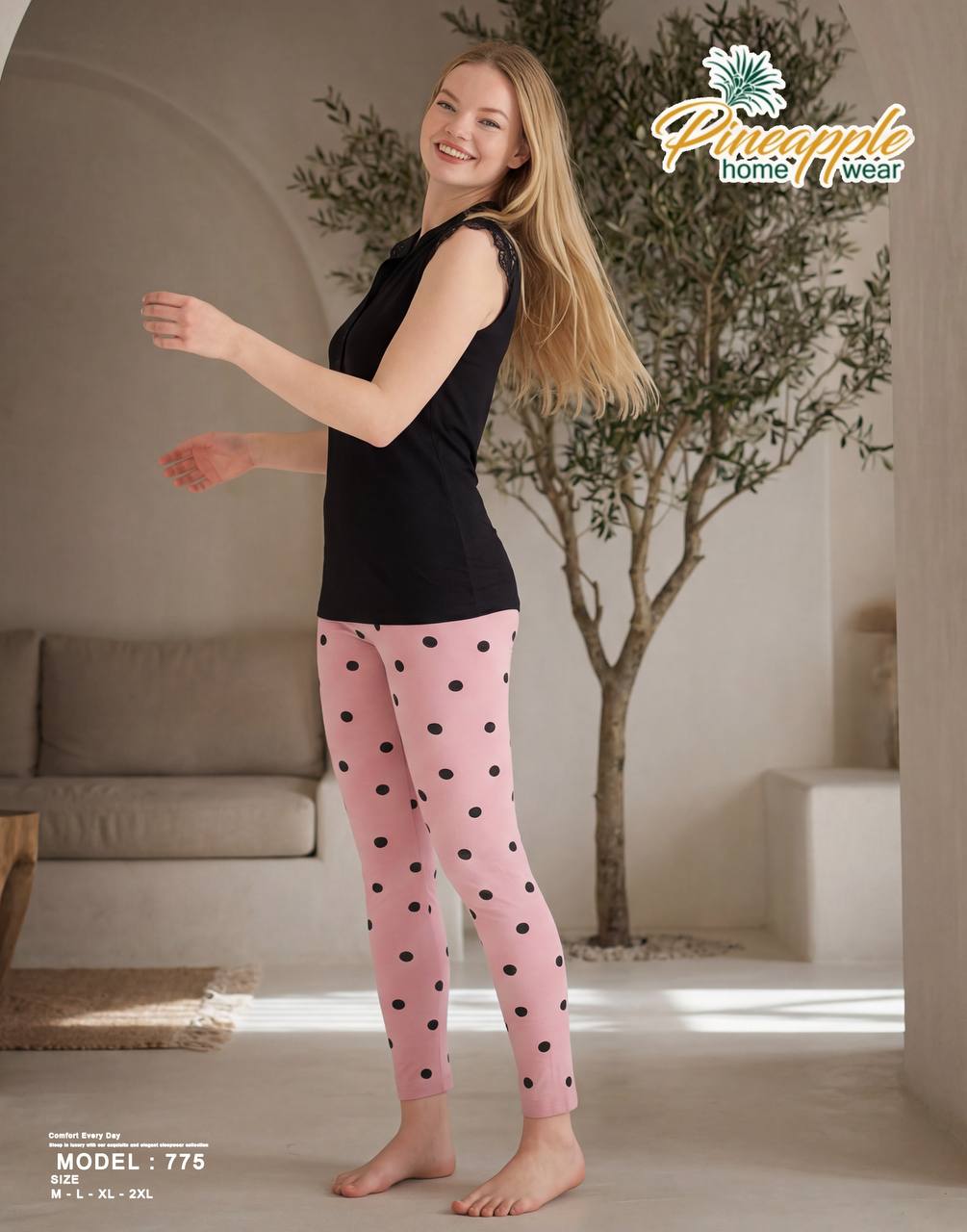 Pink Polka Dot Lounge Pants – Cozy Home Wear