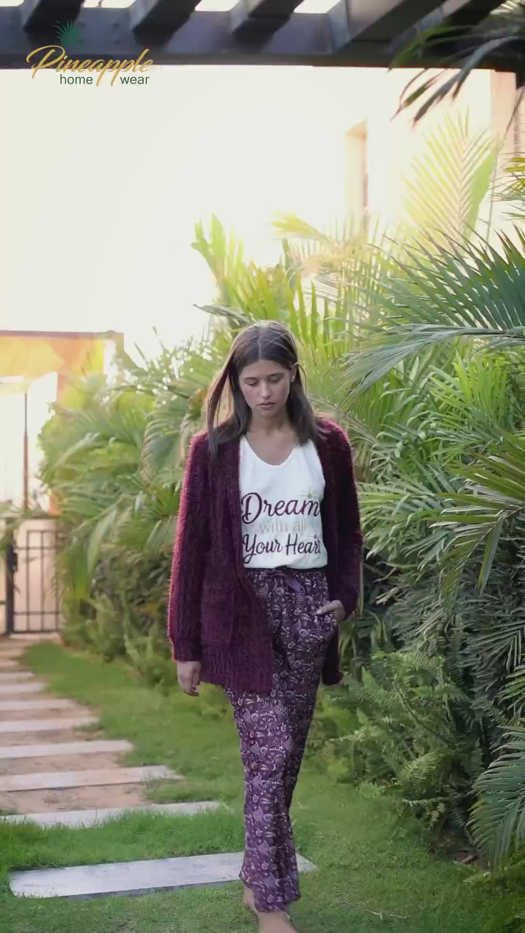 woman wearing a purple outfit 